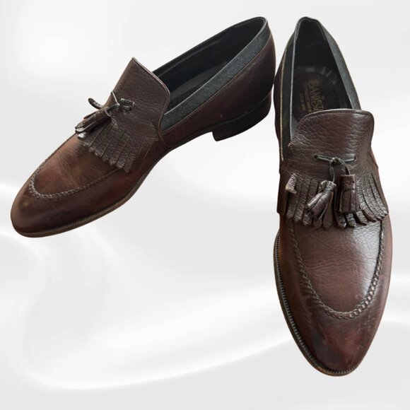 Rare Vintage Banister Tassel Loafers Men’s 10.5B Brown Leather Dress Shoes Made main image 7